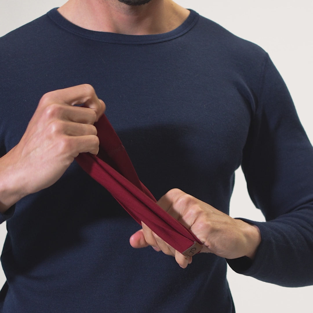 Herrarnas Merino Pannband Royal Cherry
