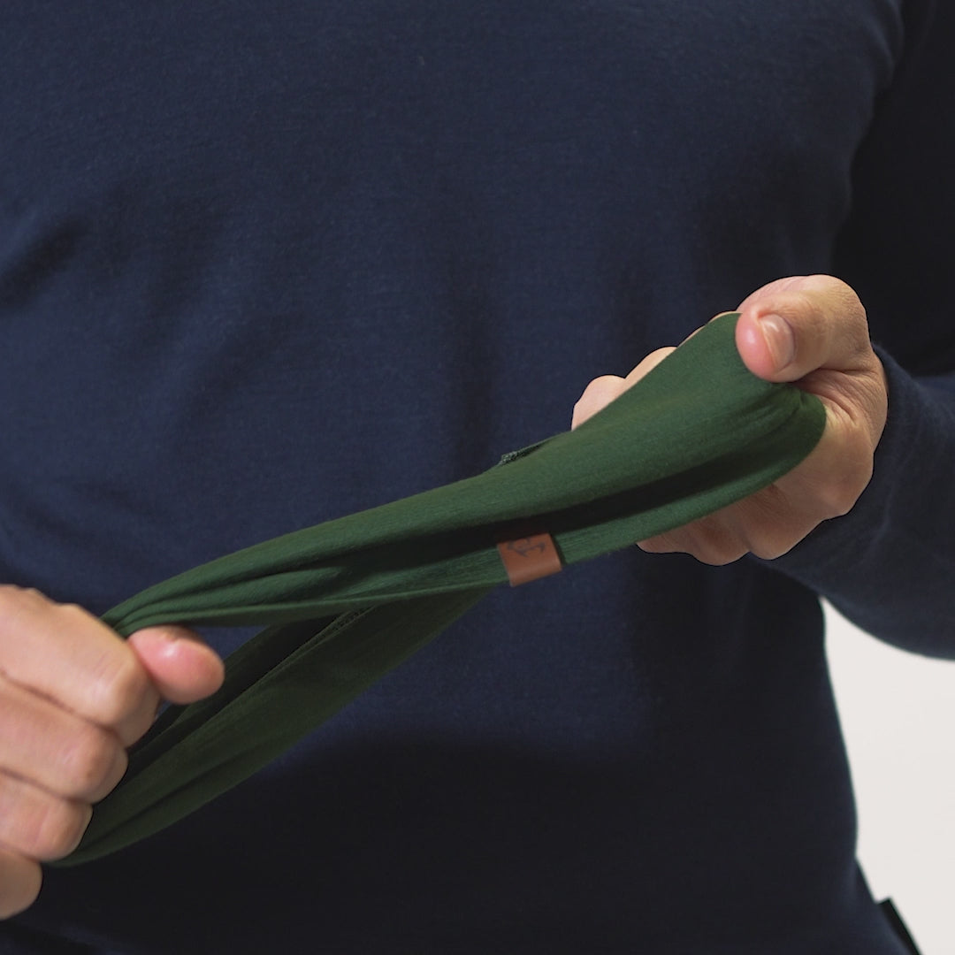 Unisex Merino pannband mörkgrönt
