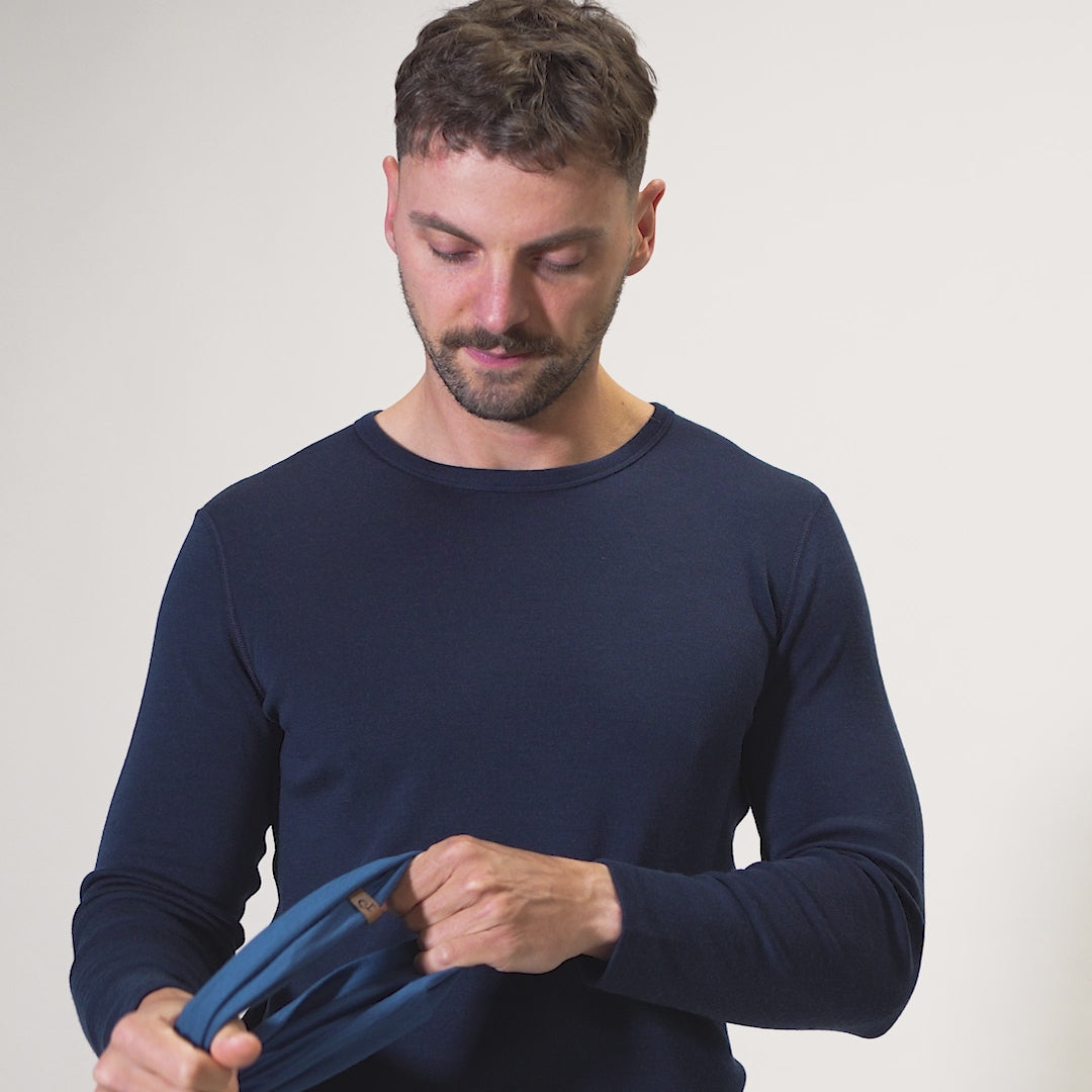 Herrarnas Merino Halsvärmare Denim