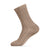 Women's beige ribbed merino wool sock – natural fiber comfort with temperature control and stretch fit.