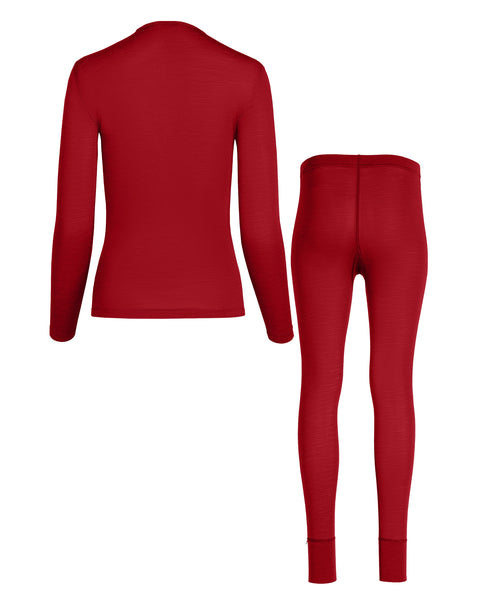 Women&#39;s 160 Long Sleeve &amp; Bottoms 2-Piece Royal Cherry