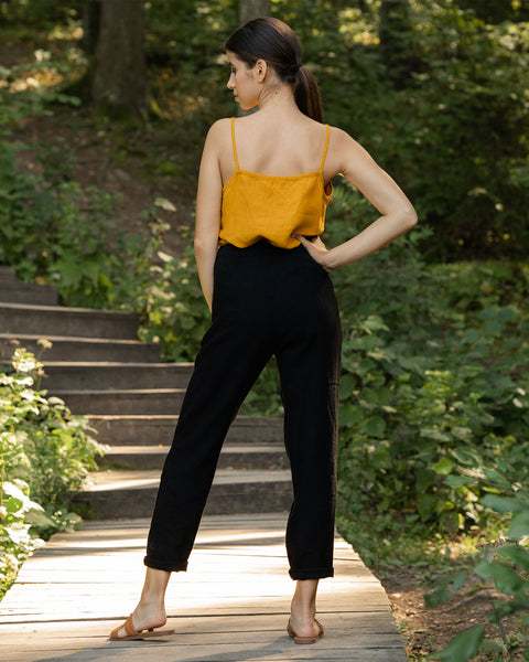 Linen Trousers Dakota Pure Black