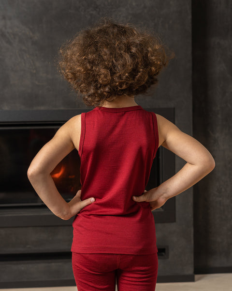 Kids Sleeveless 160gsm Royal cherry