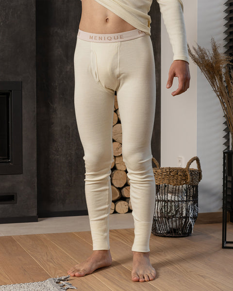 Men&#39;s Merino 250 Set of Long Sleeve &amp; Bottom Rub Natural