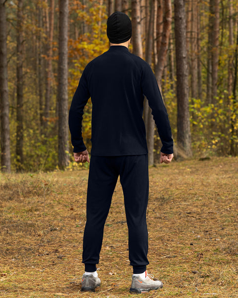 Herr 250 Zip Neck Mörkblå