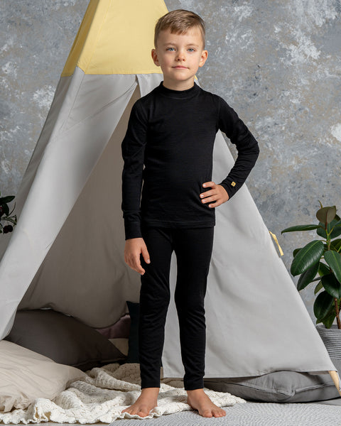 Kids&#39; Pants 250 Merino Black