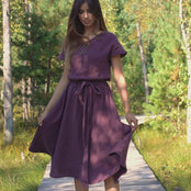 Klänning med knappar fram Brigit Shadow Purple
