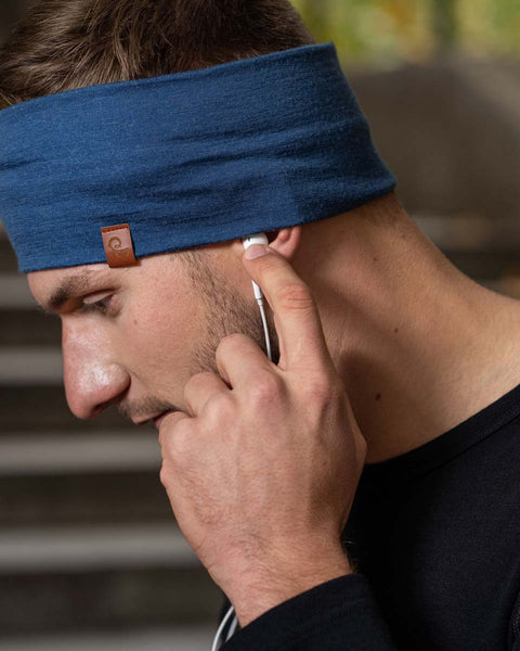 Men&#39;s Headband 160 Merino Denim